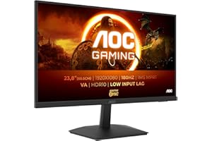 AOC Gaming 24G15N, Moniteur Full HD 24 Pouces, 180 Hz, VA Rapide, 1 ms, synchronisation adaptative, HDR10, Faible décalage d'entrée (1920 x 1080, HDMI 2.0, DisplayPort 1.4,)