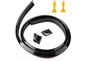 GUANGYU Universel Arrière Becquet Voiture, 4.9FT Adhésif Auto Tunning Corps Coiffant Bande Protection imperméable à l'eau,Charbon de boismotif, Noir