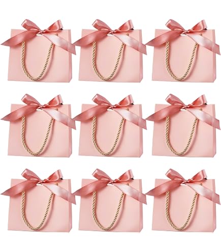 24 Rosa Dankesgeschenktüten Mit Schleifenband – Mini-Tüten Für Partys, Hochzeit & Goodies