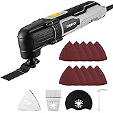 DEKOPRO Multitool Oscillating 300 W, 3000-22,000 rpm, Electric Multitool with Cable, 6 Speed Control, Includes 10 Sanding She