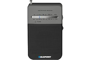 Blaupunkt PR3BK Portable Radio - Black - Portable Radios (AM, FM, 0.3 W, 3.81 cm (1.5 inches), Black, AA)