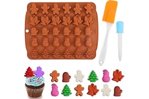 Coicok Stampi Silicone Natale, Stampi in Silicone, 1 Confezione da 30 Cavità Stampi Cioccolatini, Natale Cioccolato Stampo, Stampo Natalizio per cioccolato fai da te