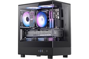 darkFlash Micro ATX PC Case, Pre-Install 3 PWM ARGB Fans Computer Case, Full View Dual Tempered Glass MATX Gaming PC Case, Type C Port, Supports up to 240mm AIO(DB330M) (Black)