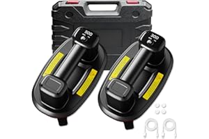 JUYLTOOL 2er-Set 26cm Akku Saugheber für Fliesen,Elektrischer Saugheber Fliesensauger,Plattenheber Vakuumheber mit Auto-Nachsauge & LCD-Anzeige für Saugkraft & Akkulaufzeit,4500 mAh Akku,Max.300KG