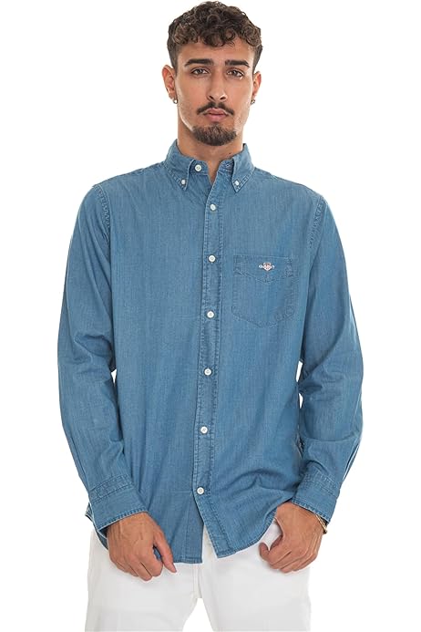 Gant Hombre Camisa GANT Regular Indigo Para Hombre 100% Algodón