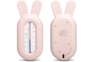 Suavinex, Thermomètre de Bain pour Bébé, Thermomètre Sans Mercure, Flottant, Précis avec Échelle de Couleurs, Sûr, Résistant et Facile à Utiliser, pour les Bébés de +0 mois. Motif Dreams, Rose