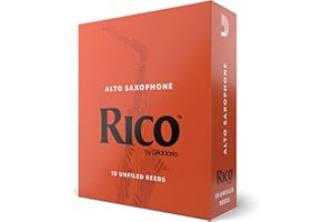 Rico by D'Addario Saxophon Blätter | Hochpräzise gefertigt | Alt Saxophon Blätter 2 Stärke | 10er-Packung | Warmer voller Ton | Angenehmes Spielgefühl