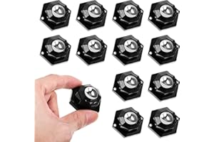 EUIOOVM Małe rolki kulkowe, 12 sztuk, samoprzylepne kółka skrętne z 2 otworami mocującymi, 360 płaskie, łożyska kulkowe, kółka do dużych obciążeń, do płoz meblowych, rolki transportowe, sanki