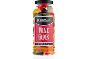 Original Wine Gums Retro Sweets Gift Jar By Berrymans Sweet Shop - Classic Sweets, Traditional Taste.