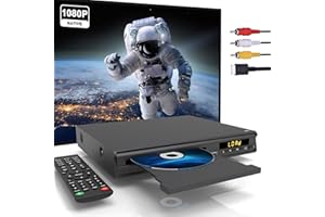 MAITE Reproductor DVD HDMI 1080P, Reproductor DVD Multirregión para TV, Conexiones HDMI/AV/Entrada USB/Entrada de Micrófono, Sistema NTSC/PAL, Control Remoto, Compatibilidad con Todas Las Regiones