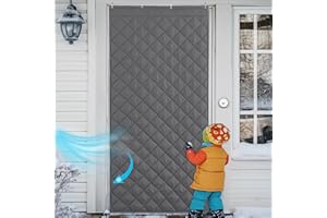 PONY DANCE Zasłona na Drzwi - Ochrona Przed Zimnem, 90 x 200 cm, Tematyczna, Termiczna, Gruba Firanka z Wypełnieniem Bawełnianym 220 g/㎡, Boczne Otwarcie