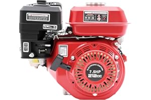 AOHUADA Moteur à essence 4 temps 7,5 CV 5100 W - Vilebrequin - Pompe à eau - Moteur sur pied - Moteur à kart - Moteur monocylindre - Pour pompe de transfert d'eau, débroussailleuse, kart