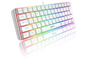 KUIYN 60% tastiera da gioco RGB cablata, 61 tasti mini tastiera portatile compatta con 11 Chroma RGB retroilluminato, ABS Floating Keycap, Full Anti-ghosting, USB Office/Game Tastiera Sensazione meccanica