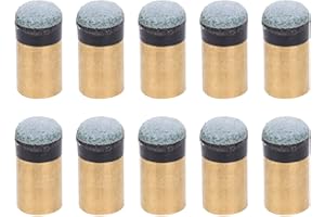 Drfeify 10 pièces Embouts de Queue de Billard bâton de Queue de Billard Accessoire de Pointe de Poteau à Visser en Cuir PU en cuivre