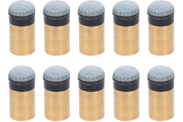 Drfeify 10 pièces Embouts de Queue de Billard bâton de Queue de Billard Accessoire de Pointe de Poteau à Visser en Cuir PU en cuivre