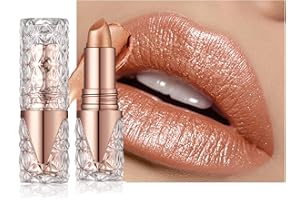 LESTPOLA Rouge a Levre Pailleté Métallique, Rouge à Lèvres Mat Longue Tenue, Très Pigmenté Shimmer Waterproof Baume a Levre, Finition Lustrée Diamant Lip Gloss, Glitter Lipstick, Maquillage Cadeau Femme - 05