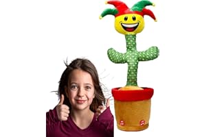 Dariicha Talking Dancing Cactus Toy-Mimics Your Voice, Singing, Dancing, Perfect for Christmas Decor, an Engaging Kids' Companion Bringing Entertainment and Festive Joy to Your Home(A)