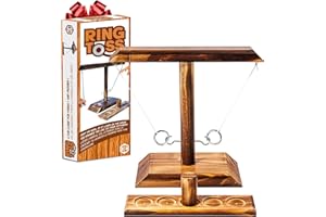 Original Cup Gioco Ring Toss® | Gioco di abilità in Legno | qualità Premium | Lanciatore di Anelli Appeso | Chi sarà Il più Veloce? | all'Interno e all'aperto | Adulti | 100% Legno | SparkL®