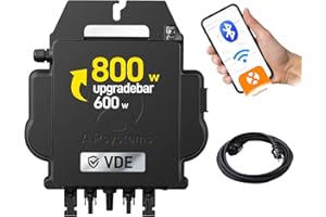 ALLDREI® Wechselrichter EZ1-M, 600W/800W updatefähig, inkl. integrierter WLAN & Bluetooth Überwachung, Mikro Wechselrichter für Balkonkraftwerk (5m Kabel), 0% MwSt.