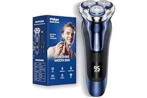 FitSan Electric Razor for Men: Rechargeable Beard Shavers-IPX7 Waterproof Wet & Dry-Cordless Face Shaver with Pop up Trimmer -Travel Lock - Close Shave & Skin Protect