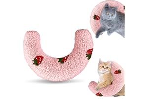 STSAIL Beruhigungskissen für Hunde Kissen für Hunde Nackenkissen Hund für Katzen oder Kleine Hunde, Halbes Donut-Katzen-und Hundekissen Katzenminze Kissen zum Schlafen, Ausruhen, Spielen
