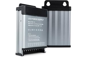 KSIBNW Trasformatore LED 12V 300W, Alimentatore Impermeabile IP44 LED Driver Transformer AC 220V a DC 12V 25A Trasformatori Interruttore Esterno Adattatore Tensione Costante Alimentatoredi Bassa