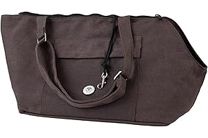 SOHO POMS LONDON SohoPoms Brown Tote Pet Carrier (Large) | Luxury Dog Handbag For Small Dogs, Puppy, Cats | Car Friendly, Airline Approved Pet Travel Carrier Bag | Waterproof Canvas | Warm Fluffy Interior Dog Carriers