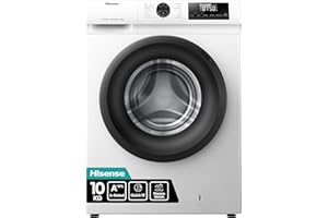 Hisense 1Q Series WF1Q1041BW Freestanding 10 KG Front Load Washing Durable Inverter Machine, Steam Wash, Quick Wash, 15 Washing Programs 1400 RPM White - Energy Rating A