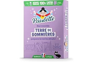 Paulette - Terre de Sommières - Détache les Textiles à Sec, Neutralise les Mauvaises Odeurs, Absorbe les Taches de Gras - 400g
