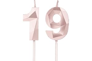 DTXLX Świece urodzinowe na 19 urodziny, dekoracja na tort, urodziny, cyfry, urodziny, szczęście, dekoracja na tort urodzinowy, na imprezy, wesela, rocznice firmowe (różowe złoto #19)