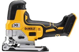 DEWALT DCS335N-XJ Kontursåg, Gul | 18 V XR borstlös sticksåg med verktygsfritt bladbyte, lutningssula och 4-stegs pendelslag