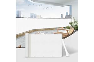 Sunnylaxx Brise Vue Balcon 85x500 cm,PES Ant- UV, Protection de la Vie privée et sécurité des balustrades de Balcon,Opaque Résistant,Blanc