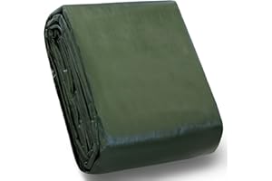 STARPYNG Tarp Cover Waterproof,140g/m² Heavy Duty Poly Tarps Cover Suitable for Reinforced Edges of roofs, Camping, Patios, Swimming Pools, Boats (Green-180gsm, 3m x 5m)