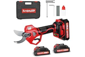 SundpeyPRO Tijeras de Podar Eléctricas - MáX 45mm Tijeras de Podar InaláMbricas Para Jardín Con 2 X 2,0Ah Baterías y Motor Sin Escobillas y Estuche Portátil Para Ramas De áRboles de Huertos y Jardines