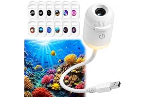 LMIX Galaxy projektor nattlampa, Plug and Play HD stjärnprojektor 5D holografisk ocean ljus 2-i-1 USB himmel fantasi stjärnhi