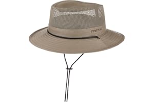 Stetson Takani czapka safari dla kobiet i mężczyzn – czapka z bawełny – czapka materiałowa z ochroną UV Factor 30 – kapelusz przeciwsłoneczny z paskiem pod brodę – wkładka z siatki zgniatanej