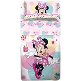 Minnie Single Bed Sheet Set 100% Cotton Sheet Set, Flat Sheet with Border + Fitted Sheet with Corners + Pillowcase