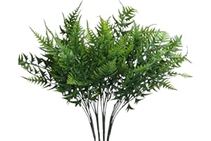 KOSHIFU 4pcs Kunstpflanze Farn Künstliche Pflanzen Outdoor Plastik Pflanze Grün Dekopflanze Balkonpflanzen Künstliche Grünpflanze für Außenbereich Garten Balkon Topf Dekoration