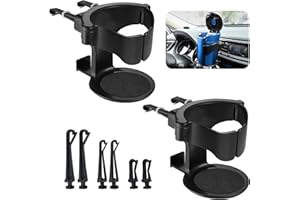 Monsully 2Pcs Car Cup Holder, Universal Car Drink Cup Holder, Adjustable Clip-On Bracket Air Vent Cup Holder with Car Ventile Clips Water Bottle Holder Drink Stand, for Beverage Cans, Coffee Cups