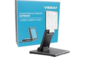 VSG Staffa di Montaggio per Monitor POS o PC Touchscreen, Braccio di Supporto per Display Stabile, Flessibile, Inclinabile e Regolabile, VESA, Metallo, per Schermi da 10 a 22 Pollici - Nero