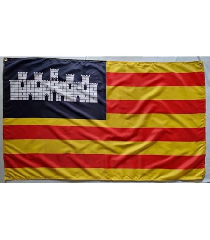 Flagge Der Balearen – 150 X 90 Cm, Polyester, Wetterfest, Mit Ösen Zum Aufhängen
