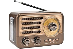 Retro Radio med Bluetooth, AM/FM/SW Portabel Radio med Bluetooth 5.3, Köksradio Liten Stödjer USB/TF/AUX-funktion, Radiomottagning, Teleskopisk Antenn, Lämplig för Kontor, Hem, Sovrum