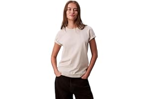 Calvin Klein T-Shirt Manches Courtes Femme Archive Jersey Tee avec Col Ras-du-Cou