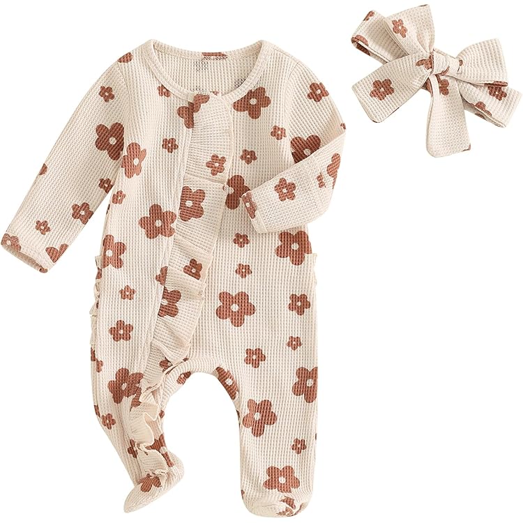 Puseky Neonato Neonato Ragazze Vestiti Increspato Pagliaccetto