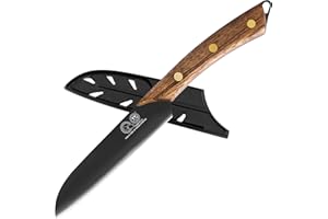 XYJ 5 pollici Santoku coltello con guaine, coltello da chef professionale, manico a codolo intero, coltello da cucina per uso domestico