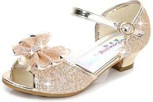 KUWIBY Flickors prinsessa Mary Jane pumpskor – rosa silver blå lila vit – storlek 12 månader