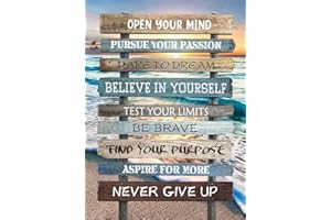 Musevial Inspirational Stamped Cross Stitch Kits - Colorful Printed Easy Pattern Needlepoint Kits Embroidery Crafts for Adults Beginners Gift 12x16 Inch