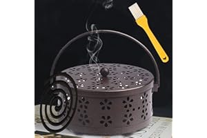 ‎QUNKUN Mückenspirale Halter, Metallisch Moskito Spulenhalter, Iron Hollow Mosquito Coils Box, Beweglicher Moskito-Spulenhalter, Mücken Spirale, Retro MückenspiralenTopf Moskito Spulenhalter