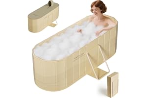 NARRA Vasca da bagno pieghevole portatile per adulti, 2 in 1 Hot Bath & Ice Bath, grandi dimensioni, bagni di ammollo indipendenti, isolamento ispessito SPA, sauna, coppia di piatti doccia, 150 x 55 x50 cm