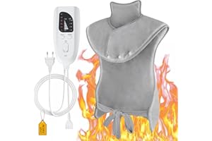 LanBlu Coussin Chauffant Dos Épaule Cou avec Arrêt Automatique, 60 * 90cm Coussin Chauffant Électrique Nuque Chauffage Rapide, Coussin Chauffant Épaule avec 6 Niveaux de Chauffage, Lavable en Machine